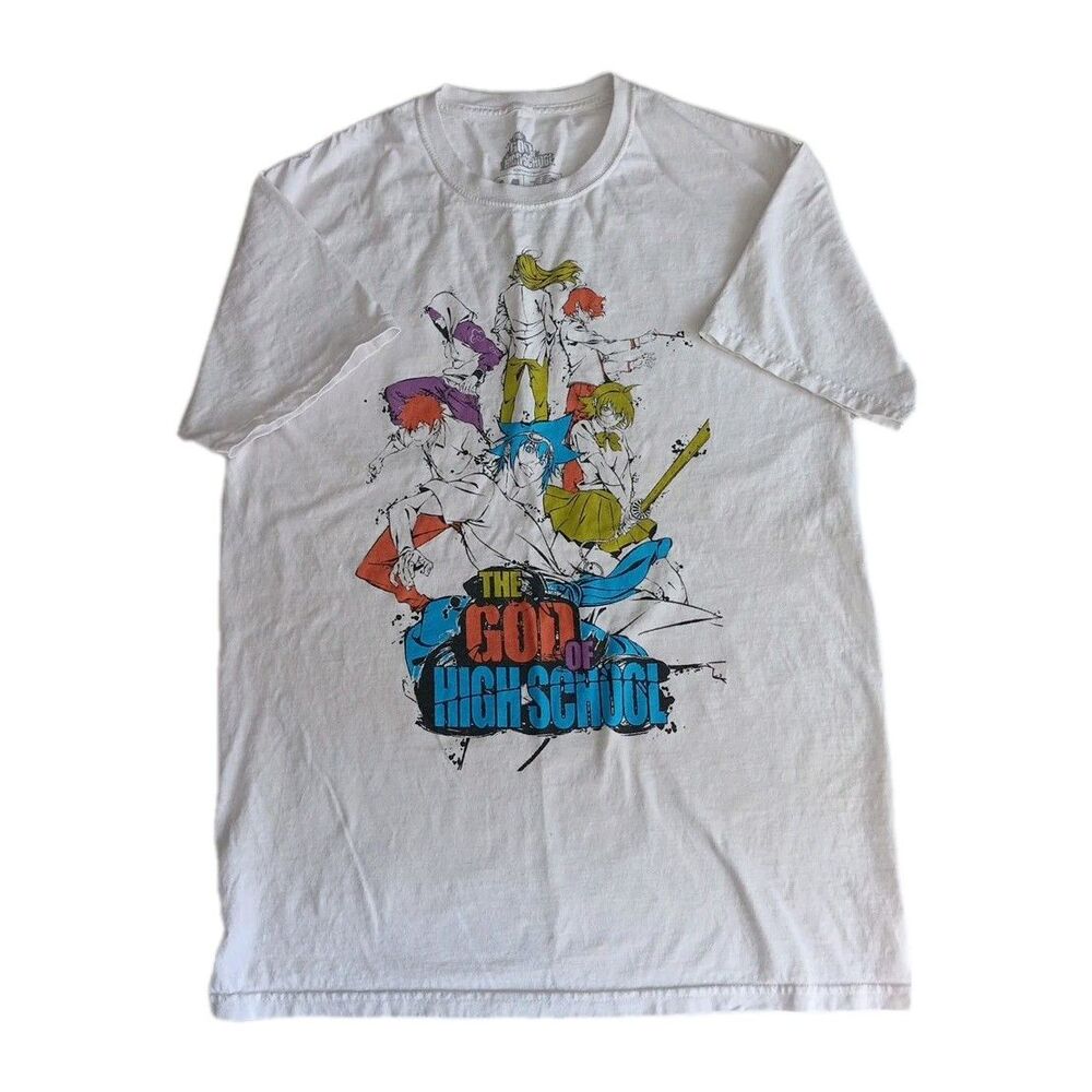 Lootwear Exclusive Men's White The God of High School Pullover T-Shirt Med